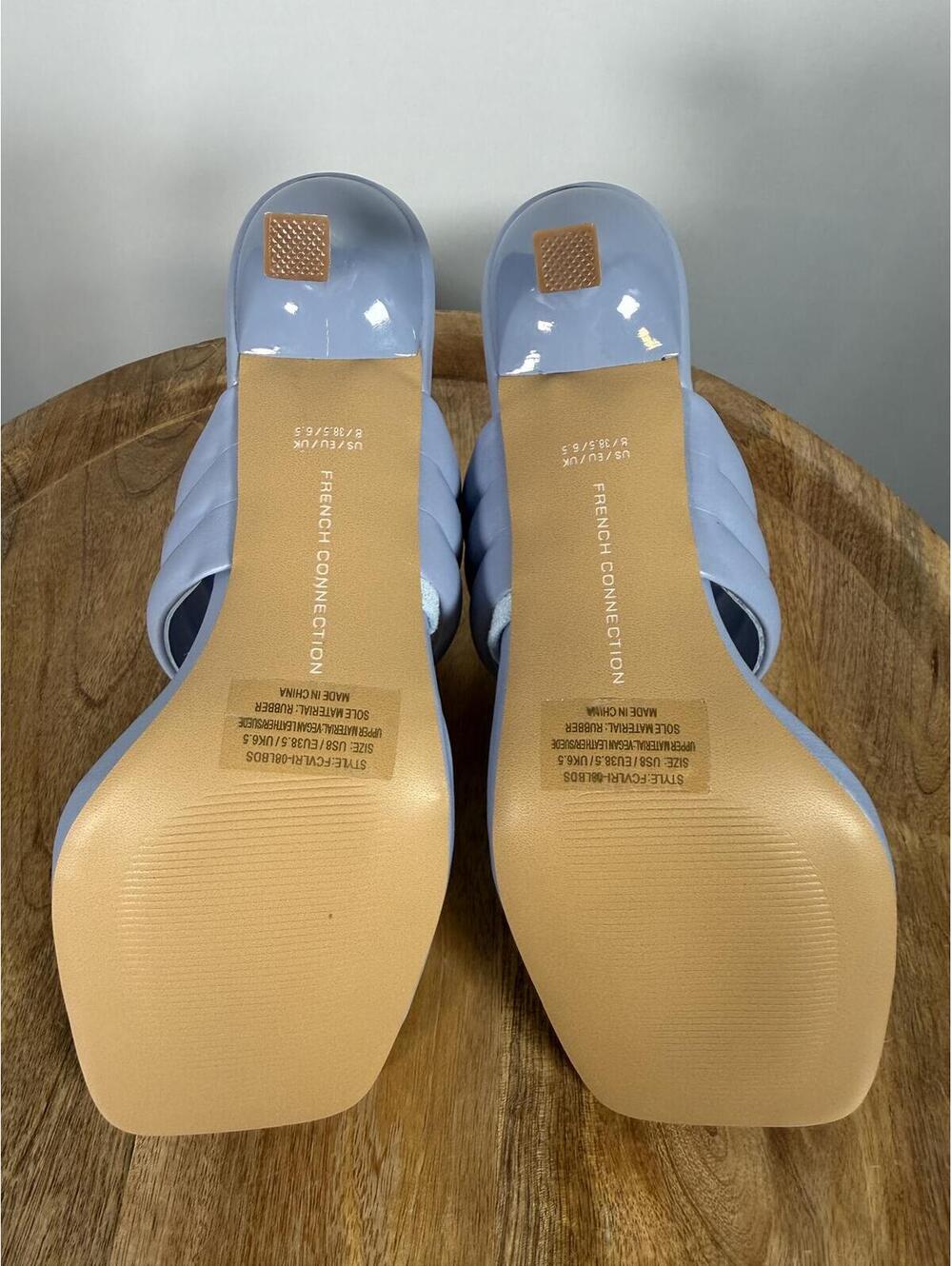 French Connection Heels Blue Thong Strap Square Toe Padded Sandals US 8 NWB - Picture 4 of 10